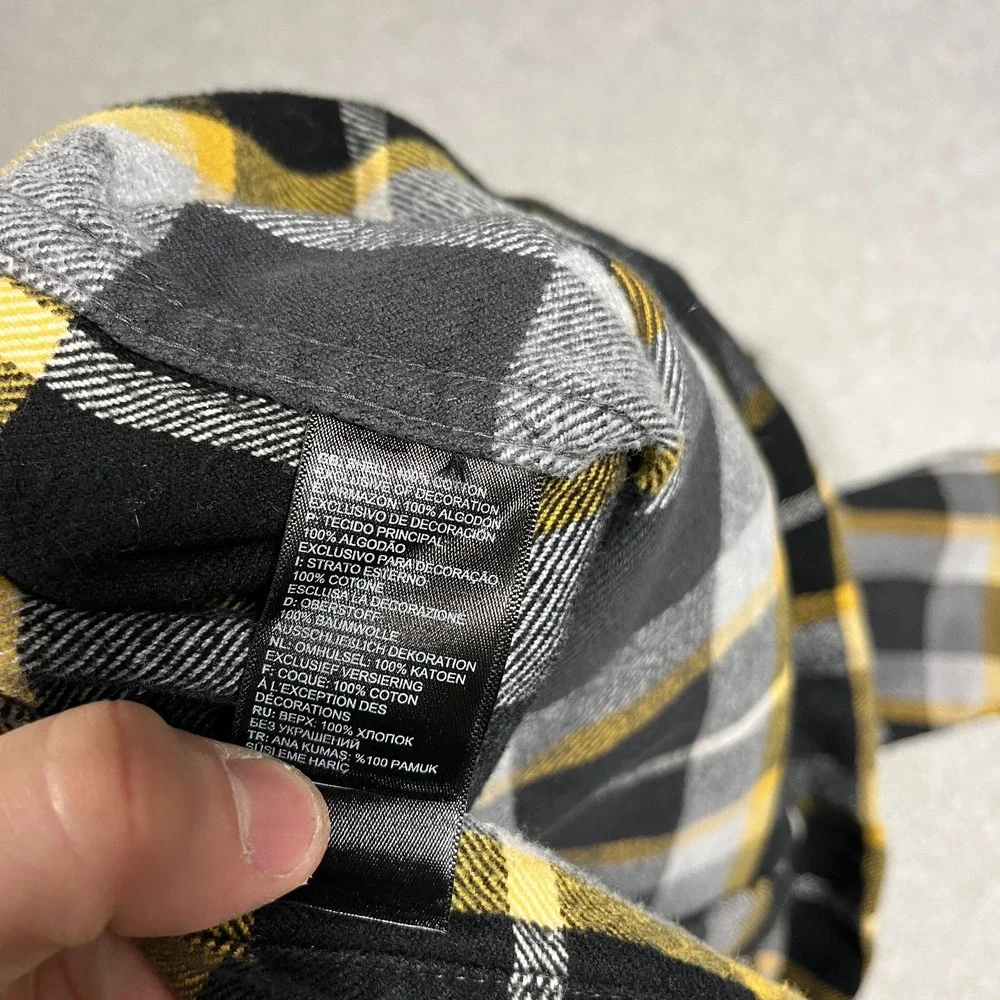 The North Face Shirt Mens Medium Black Flannel Button Up Long Sleeve Plaid Cotto